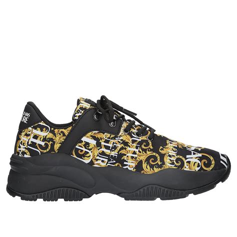 women's black and gold versace sneakers|Versace couture sneakers women's.